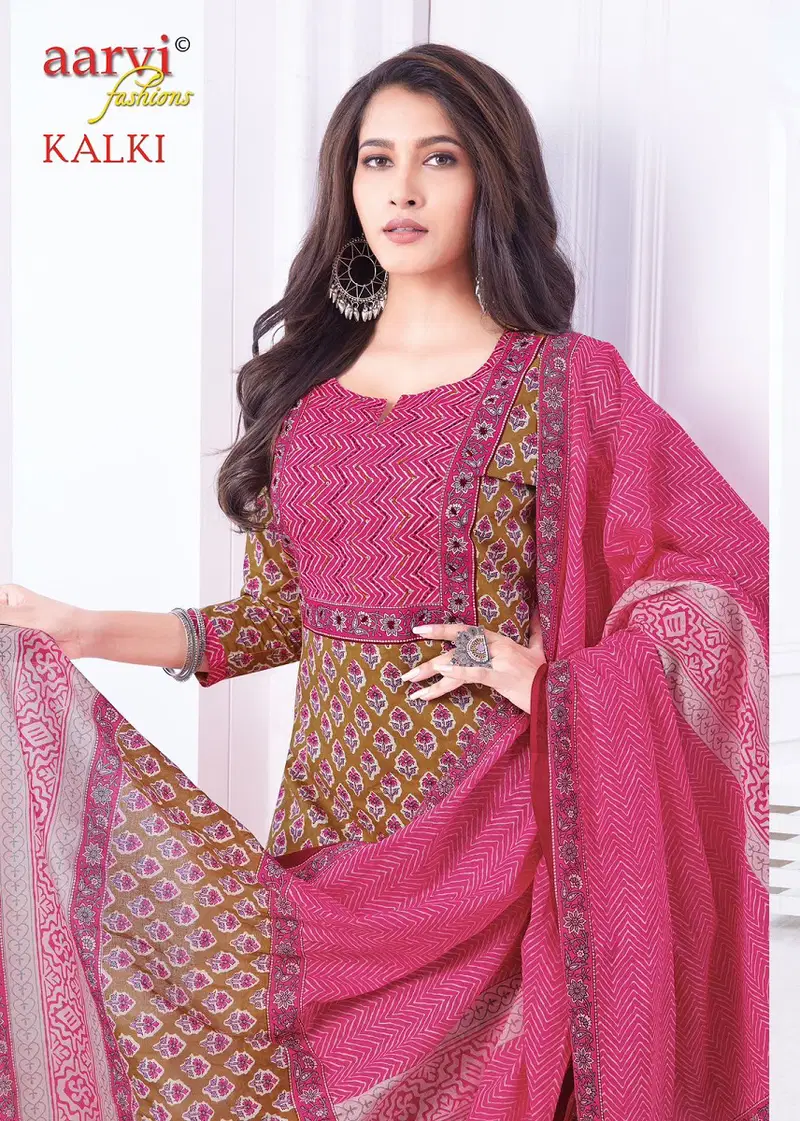 Aarvi Kalki Vol Printed Cotton Kurti Afghani Pant With Dupatta Wholesale Clothing Distributors In India
